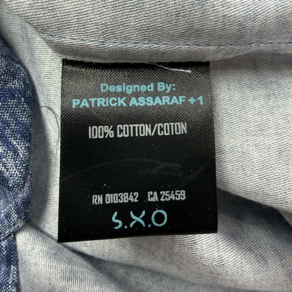 Patrick Assaraf Navy Blue Button Down Shirt Medium NWT $245 - Picture 9 of 10